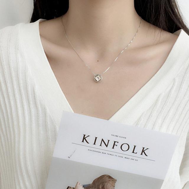 ネックレス レディース キューブ リング 0.3ct CZダイヤモンド AAAA キュービック ジルコニア シルバー925 プラチナ コーティング仕上げ アレルギー対応 |  | 05