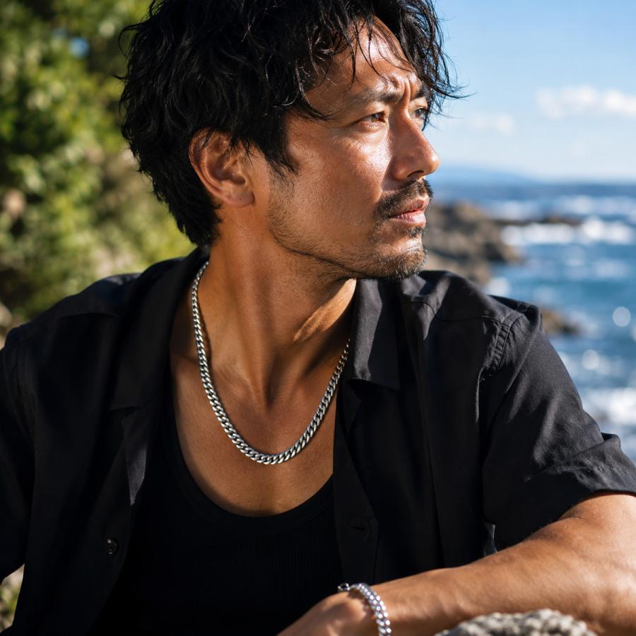 ネックレス メンズ 喜平 チェーン サージカル ステンレス 316L 金属アレルギー対応 つけっぱなし プラチナ シルバー シンプル シンプル 細め 太め ロング |  | 06