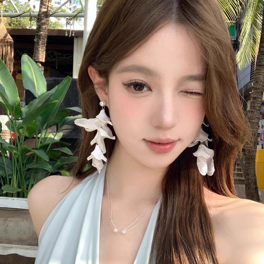ピアス レディース ハワイアン キエレ ティアレ ガーデニア 花 フラワー 真珠 パール ホワイト ブルー ピンク 夏 サマー シルバー925 ロジウムコーティング |  | 04