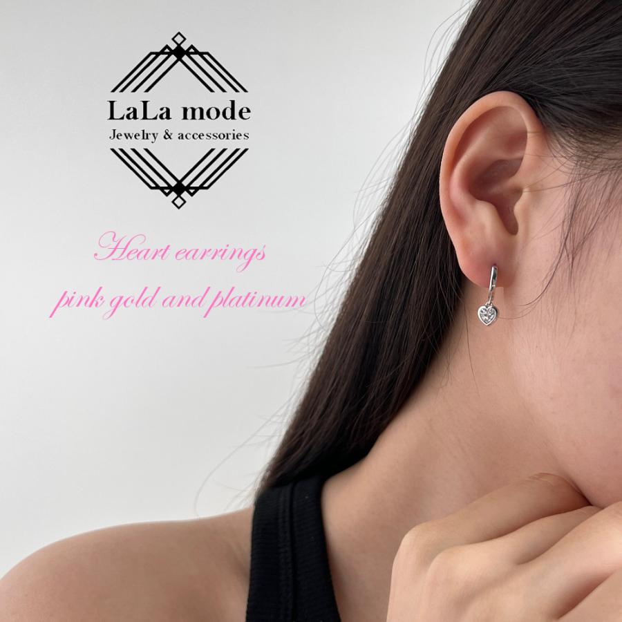 ピアス レディース ハート 一粒石 フープピアス ピンクゴールド プラチナ CZダイヤモンド AAAA ジルコニア シルバー925 ロジウムコーティング アレルギー対応 |  | 08
