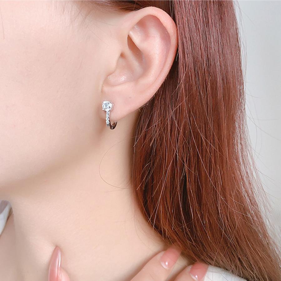 CZダイヤモンド ピアス フープピアス レディース シルバー925 ゴールド 小ぶり 上品 高級感 金属アレルギー対応 揺れる 一粒 キラキラ プレゼント ギフト |  | 07