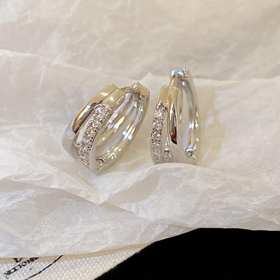 フープピアス レディース エタニティ CZダイヤモンド 小ぶり シルバー925 金属アレルギー対応 イヤリング 上品 プレゼント 人気 シンプル 30代 40代 50代 |  | 03