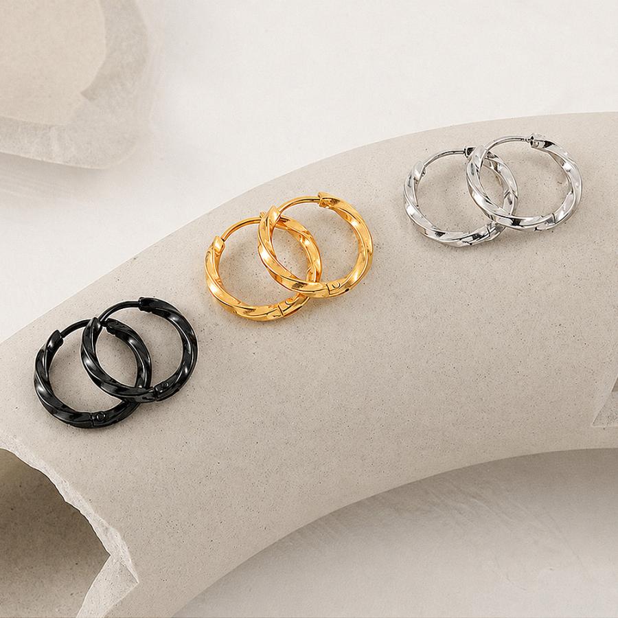 フープピアス メンズ レディース ツイスト ピアス つけっぱなし サージカルステンレス 金属アレルギー対応 ペアピアス 中折れ 小ぶり つけっぱなし 錆びない |  | 03