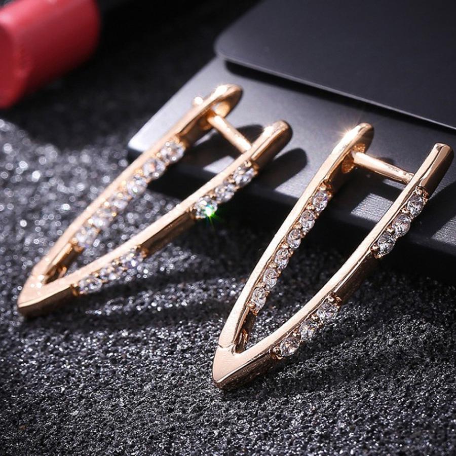 ピアス レディース Vシェープ フープピアス プラチナ ピンクゴールド CZダイヤモンド AAAA ジルコニア シルバー925 ロジウム仕上げ アレルギー対応 中折れ |  | 03