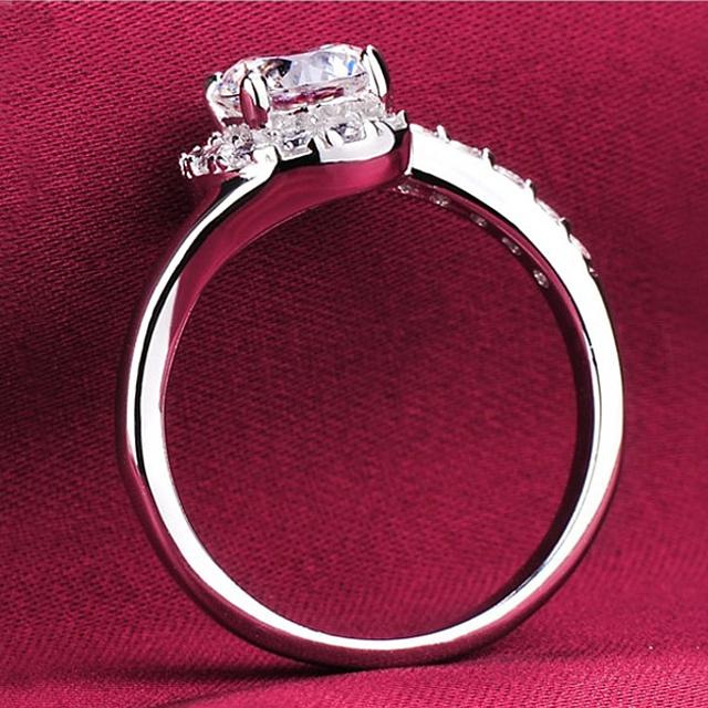 指輪 リング レディース デザインリング 1ct CZダイヤモンド AAAA キュービック ジルコニア シルバー925 プラチナ コーティング仕上げ 30代 40代 50代 60代 |  | 03