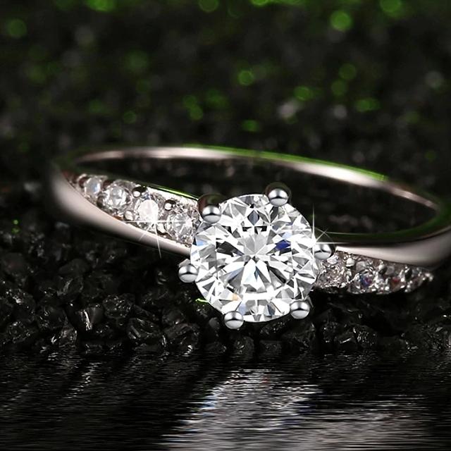 指輪 リング レディース ソリティア 0.5ct CZダイヤモンド AAAA キュービック ジルコニア シルバー925 プラチナ コーティング仕上げ 30代 40代 50代 60代 |  | 01