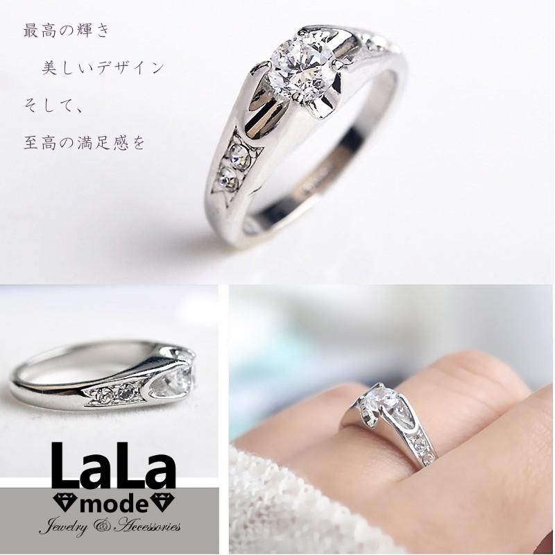 指輪 リング レディース  ピンクゴールド プラチナ 0.5ct CZダイヤモンド AAAA キュービックジルコニア シルバー925 プラチナコーティング仕上げ アレルギー対応 |  | 05