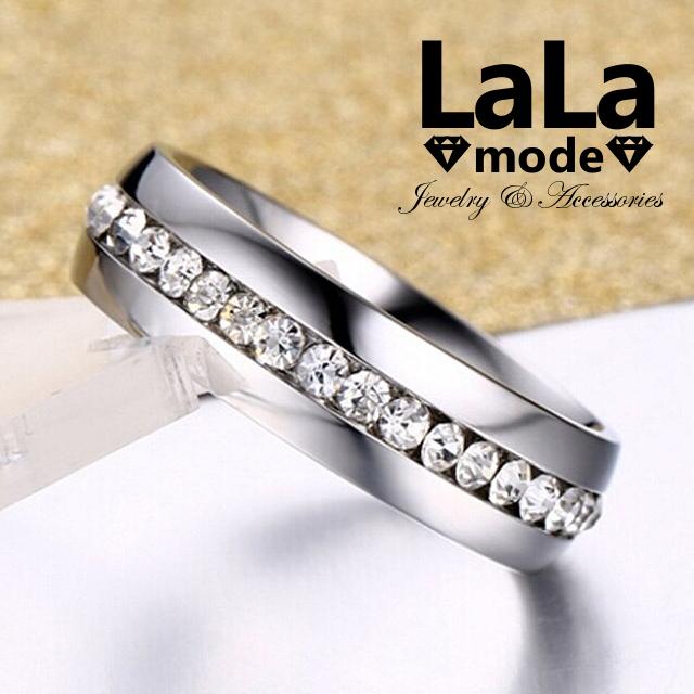 指輪 リング レディース フルエタニティ ペアリング サージカル ステンレス 316L AAAA ジルコニア プラチナ コーティング仕上げ 男性用 女性用 アレルギー対応 | 