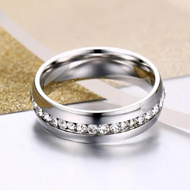 指輪 リング レディース フルエタニティ ペアリング サージカル ステンレス 316L AAAA ジルコニア プラチナ コーティング仕上げ 男性用 女性用 アレルギー対応 |  | 01