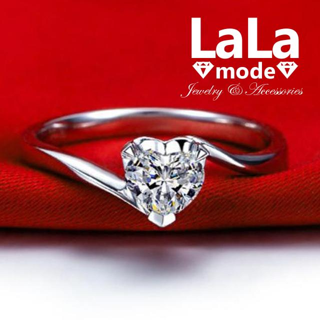 指輪 リング レディース ハートモチーフ ハートカット  一粒石 AAAA ジルコニア シルバー925 プラチナ コーティング仕上げ アレルギー対応 30代 40代 50代 | 