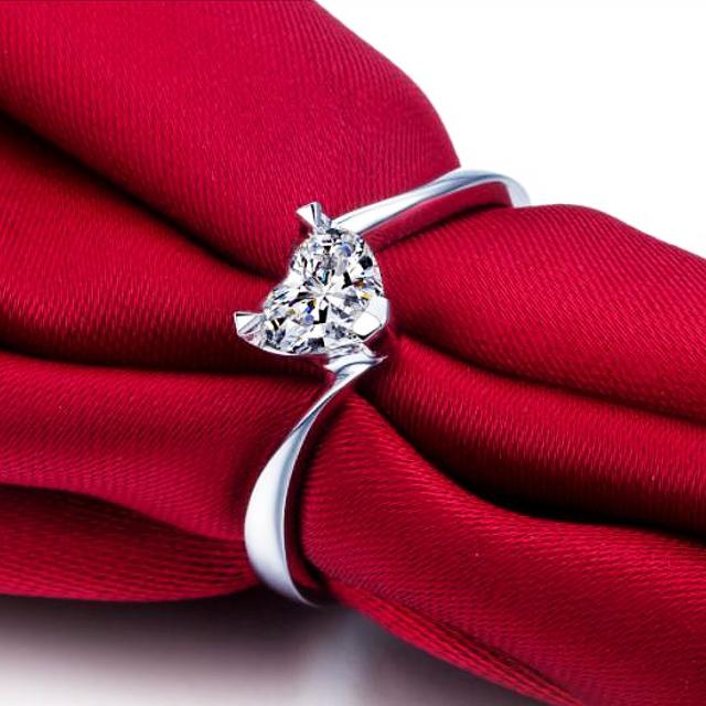 指輪 リング レディース ハートモチーフ ハートカット  一粒石 AAAA ジルコニア シルバー925 プラチナ コーティング仕上げ アレルギー対応 30代 40代 50代 |  | 02