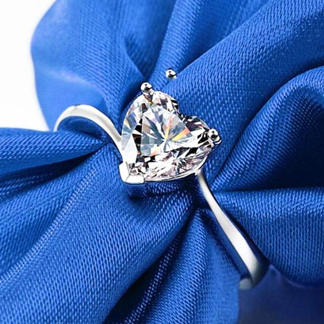 指輪 リング レディース ハートモチーフ ハートカット  一粒石 AAAA ジルコニア シルバー925 プラチナ コーティング仕上げ アレルギー対応 30代 40代 50代 |  | 03