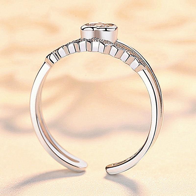 指輪 リング レディース ハート デザインリング フリーサイズ CZダイヤモンド AAAA ジルコニア シルバー925 プラチナ コーティング仕上げ アレルギー対応 |  | 02