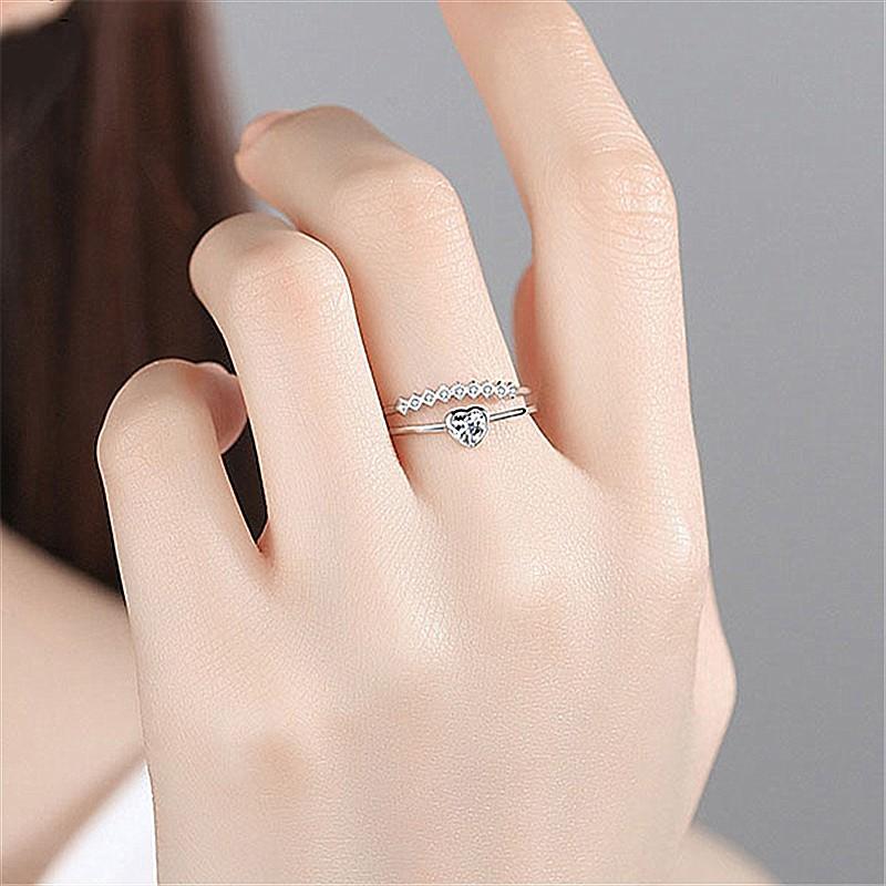 指輪 リング レディース ハート デザインリング フリーサイズ CZダイヤモンド AAAA ジルコニア シルバー925 プラチナ コーティング仕上げ アレルギー対応 |  | 06