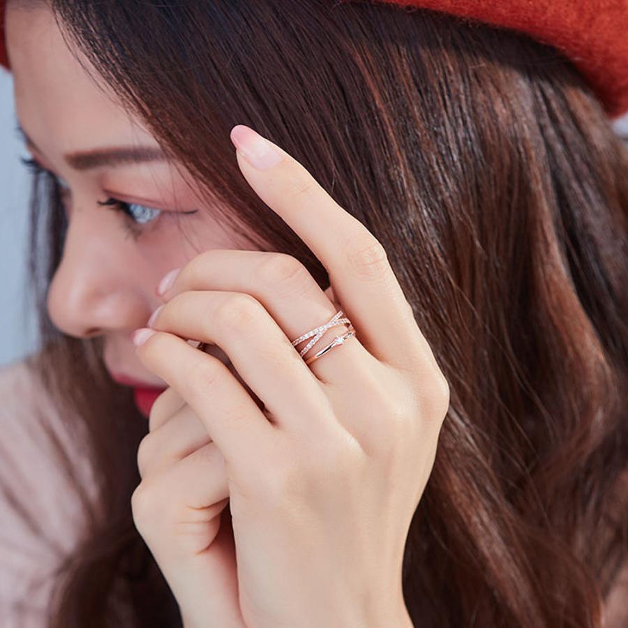 指輪 リング レディース ピンクゴールド プラチナ フリーサイズ シルバー925 AAAA ジルコニア ロジウムコーティング仕上げ アレルギー対応 30代 40代 50代 |  | 12