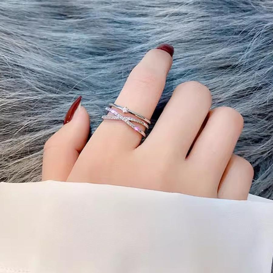 指輪 リング レディース ピンクゴールド プラチナ フリーサイズ シルバー925 AAAA ジルコニア ロジウムコーティング仕上げ アレルギー対応 30代 40代 50代 |  | 09