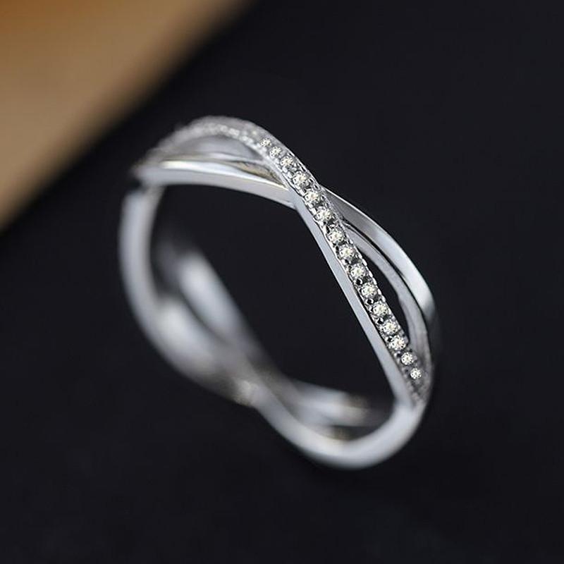 指輪 リング レディース インフィニティ無限 AAAA キュービック ジルコニア プラチナ ロジウムコーテイング シルバー ファッションリング アレルギー対応 |  | 02