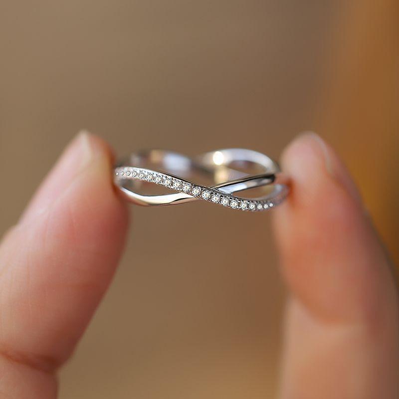 指輪 リング レディース インフィニティ無限 AAAA キュービック ジルコニア プラチナ ロジウムコーテイング シルバー ファッションリング アレルギー対応 |  | 06