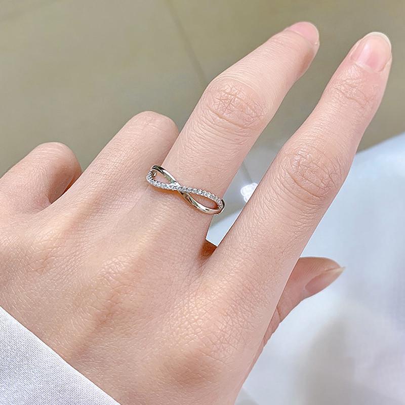 指輪 リング レディース インフィニティ無限 AAAA キュービック ジルコニア プラチナ ロジウムコーテイング シルバー ファッションリング アレルギー対応 |  | 07