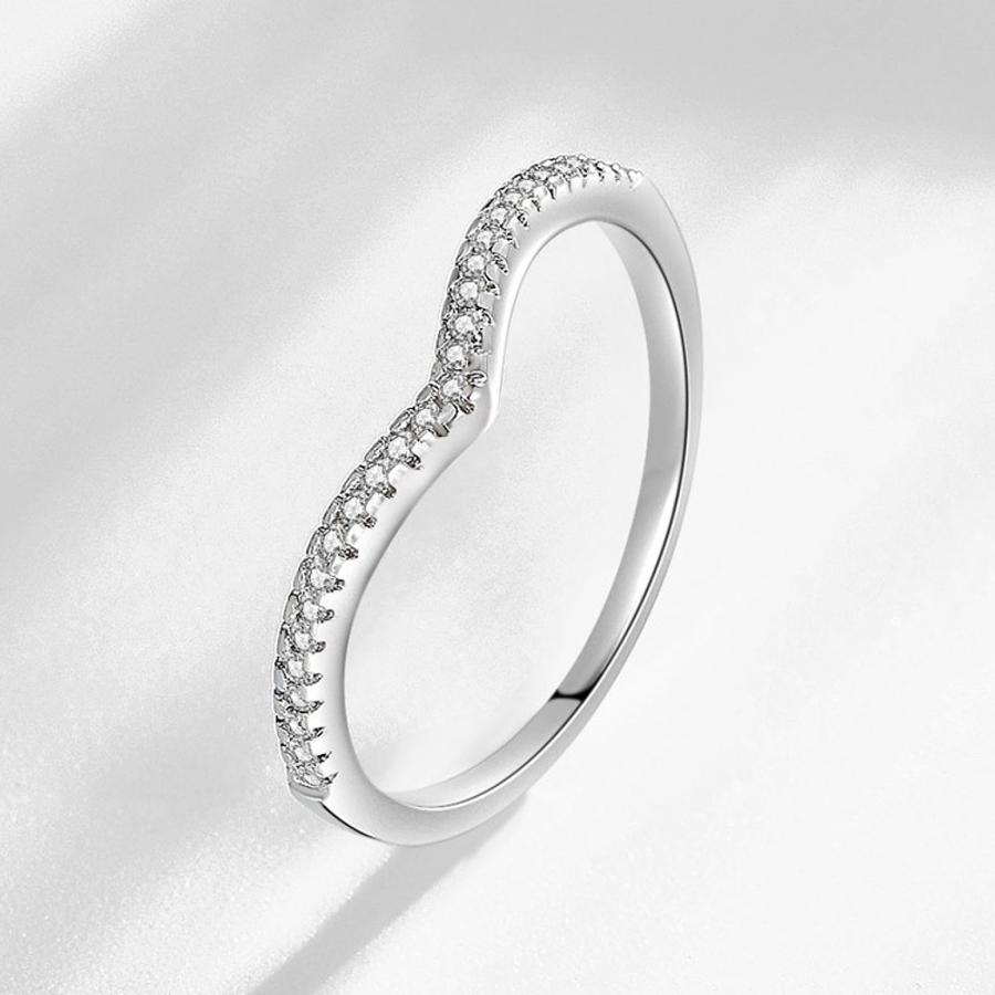 指輪 リング レディース V デザイン CZダイヤモンド AAAA キュービック ジルコニア スターリング シルバー925 プラチナ コーティング仕上げ アレルギー対応 |  | 01