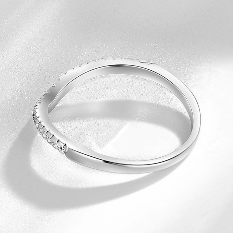 指輪 リング レディース V デザイン CZダイヤモンド AAAA キュービック ジルコニア スターリング シルバー925 プラチナ コーティング仕上げ アレルギー対応 |  | 02