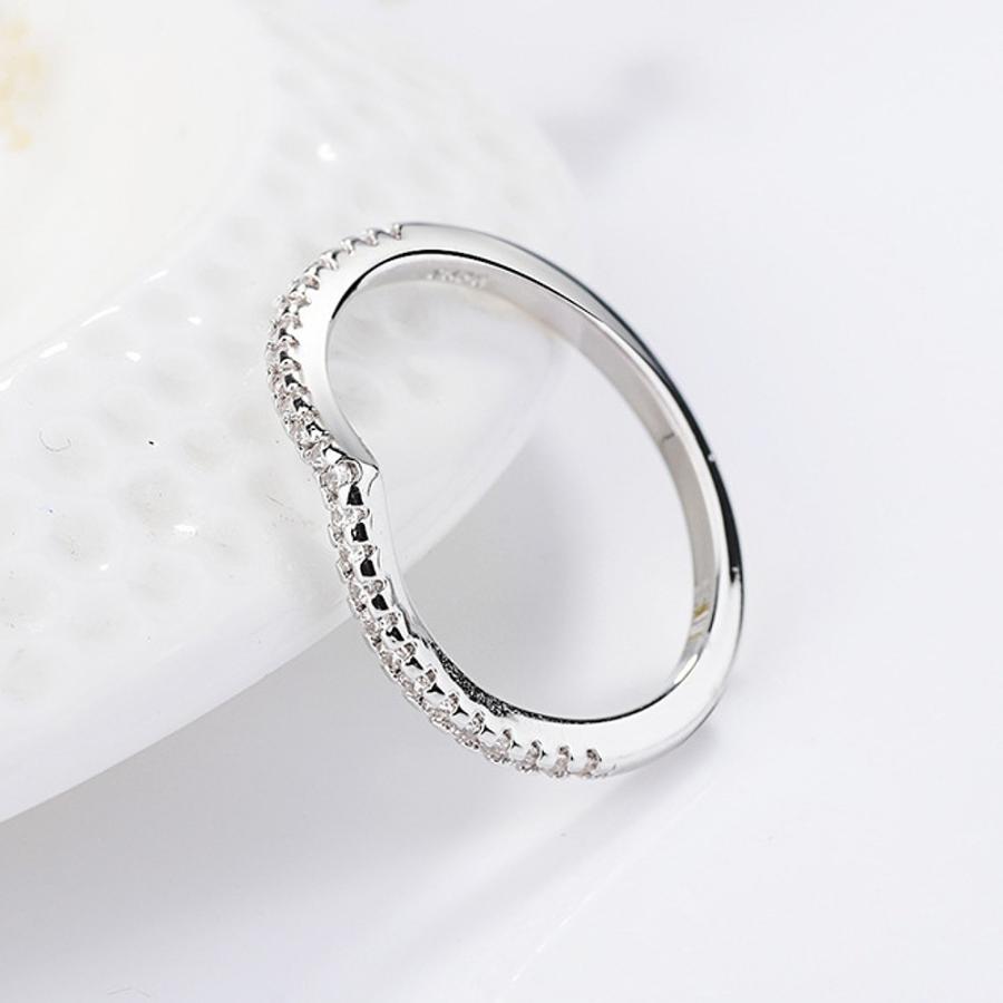 指輪 リング レディース V デザイン CZダイヤモンド AAAA キュービック ジルコニア スターリング シルバー925 プラチナ コーティング仕上げ アレルギー対応 |  | 06