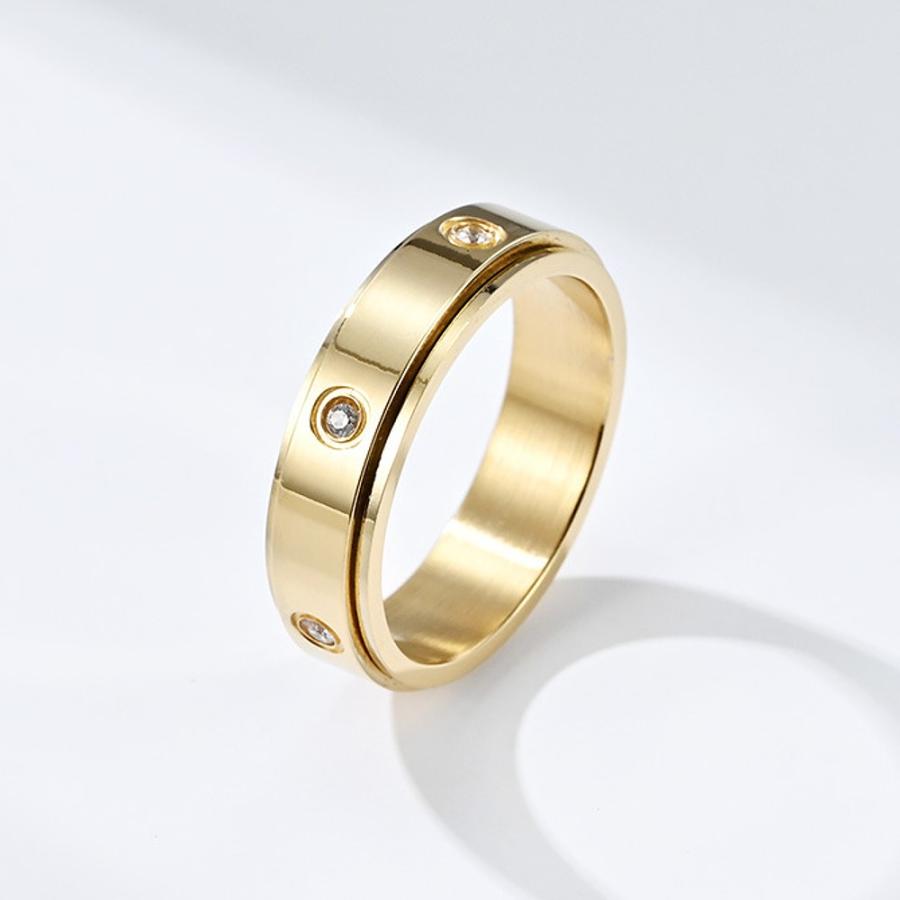 指輪 リング レディース メンズ ペアリング  ピンクゴールド プラチナ 回転 サージカル ステンレス AAAA ジルコニア コーティング仕上げ アレルギー対応 |  | 03