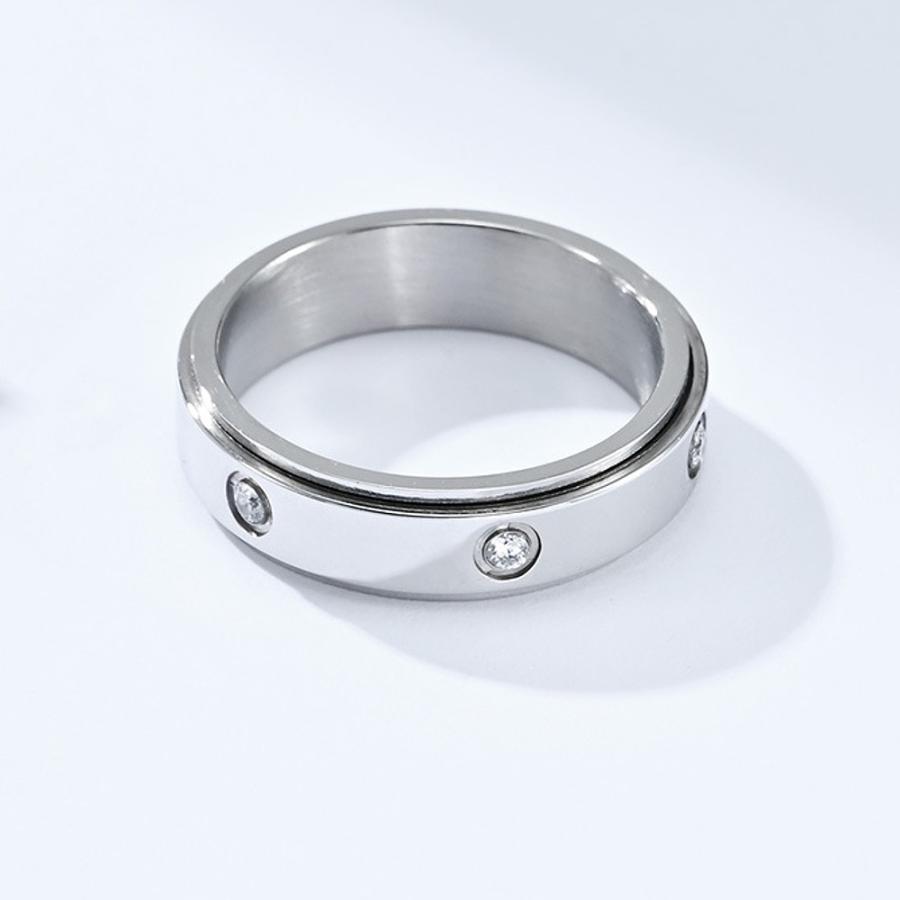 指輪 リング レディース メンズ ペアリング  ピンクゴールド プラチナ 回転 サージカル ステンレス AAAA ジルコニア コーティング仕上げ アレルギー対応 |  | 04