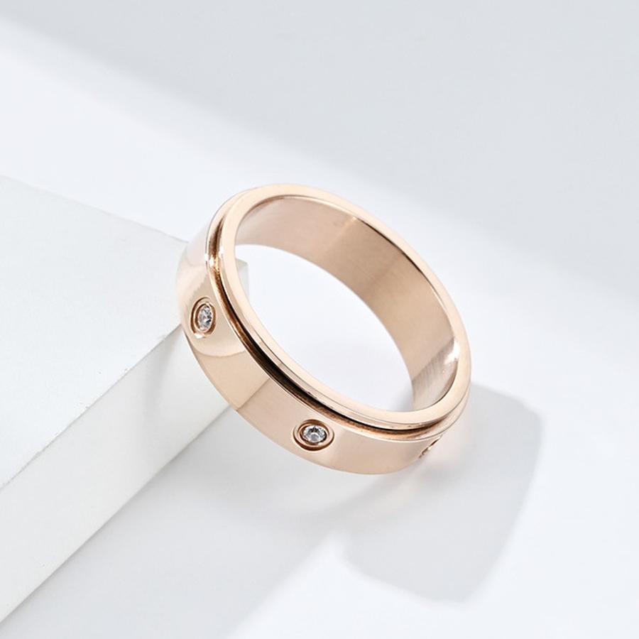 指輪 リング レディース メンズ ペアリング  ピンクゴールド プラチナ 回転 サージカル ステンレス AAAA ジルコニア コーティング仕上げ アレルギー対応 |  | 05