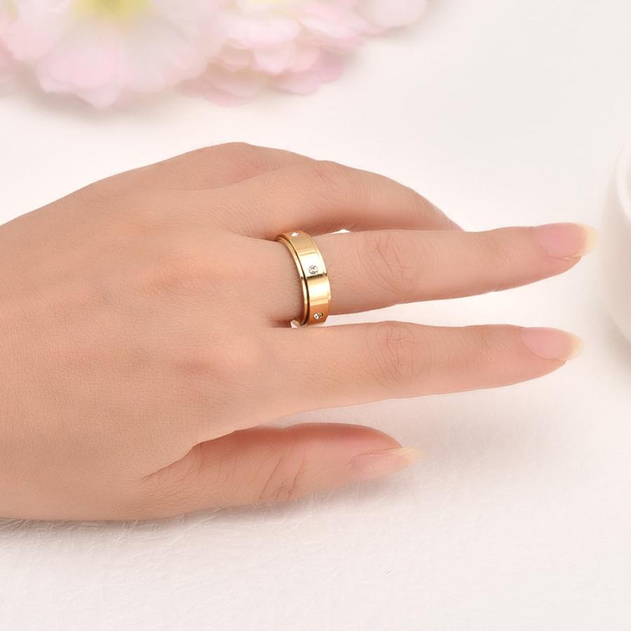 指輪 リング レディース メンズ ペアリング  ピンクゴールド プラチナ 回転 サージカル ステンレス AAAA ジルコニア コーティング仕上げ アレルギー対応 |  | 06