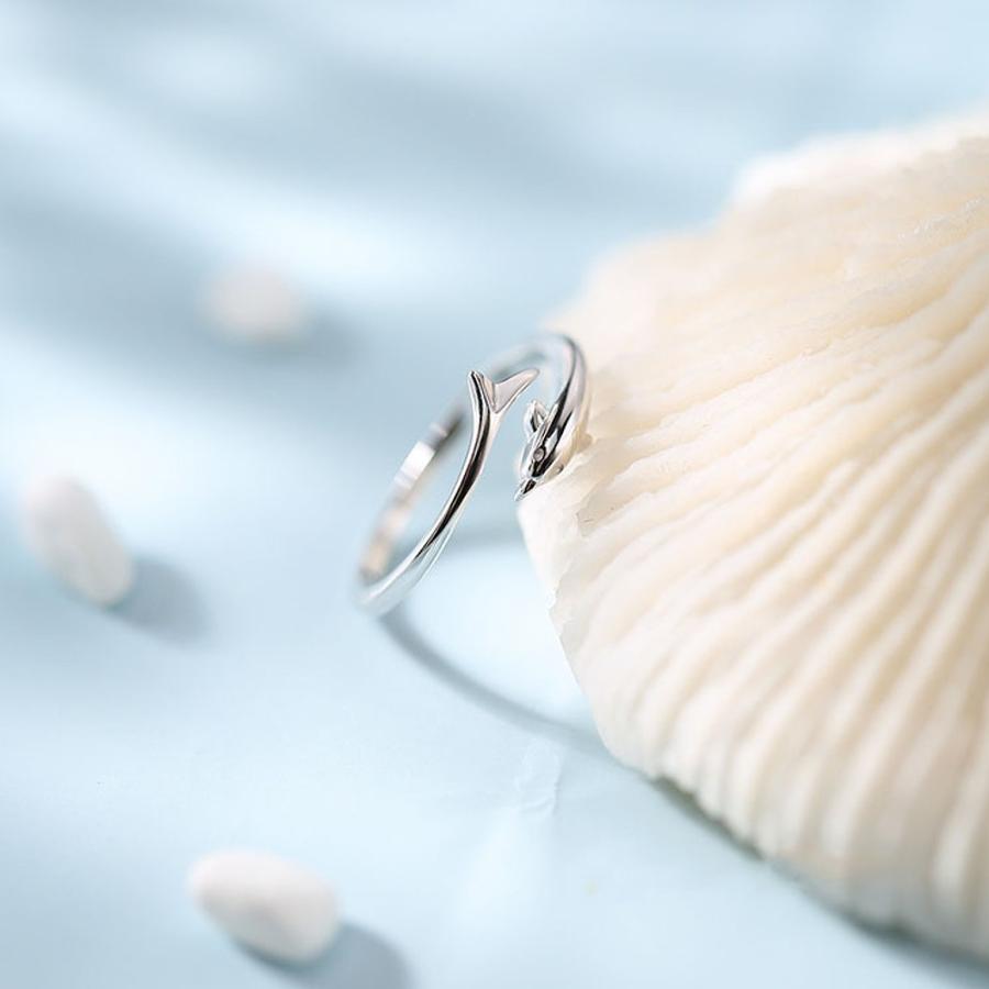 指輪 リング レディース ドルフィンリング イルカ モチーフ フリーサイズ ハワイアン シルバー925 プラチナ コーティング仕上げ シルバーリング アレルギー対応 |  | 05