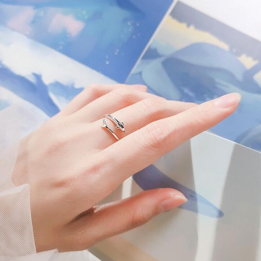 指輪 リング レディース ドルフィンリング イルカ モチーフ フリーサイズ ハワイアン シルバー925 プラチナ コーティング仕上げ シルバーリング アレルギー対応 |  | 09