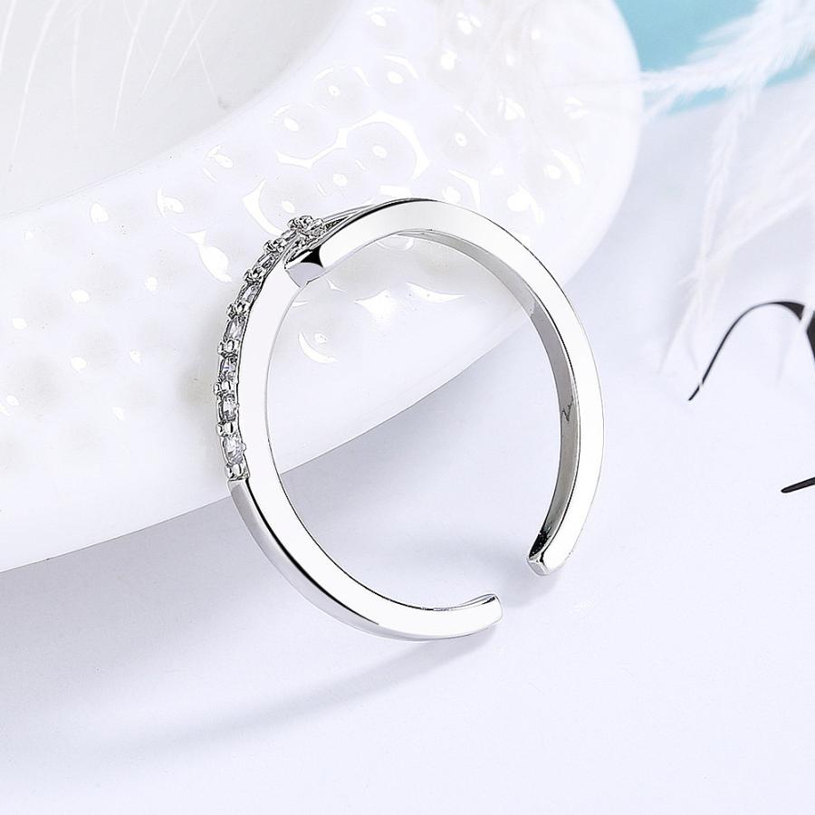 フリーサイズリング CZダイヤモンド レディース 指輪 シルバー925 プラチナ コーティング仕上げ 金属アレルギー対応 シンプル 上品 調整可能 |  | 05