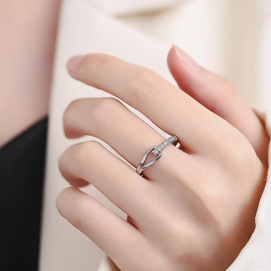 フリーサイズリング CZダイヤモンド レディース 指輪 シルバー925 プラチナ コーティング仕上げ 金属アレルギー対応 シンプル 上品 調整可能 |  | 09