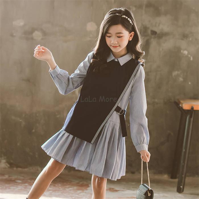 セットアップ キッズ 韓国風 子供服 女の子 長袖 2点セット ワンピース 