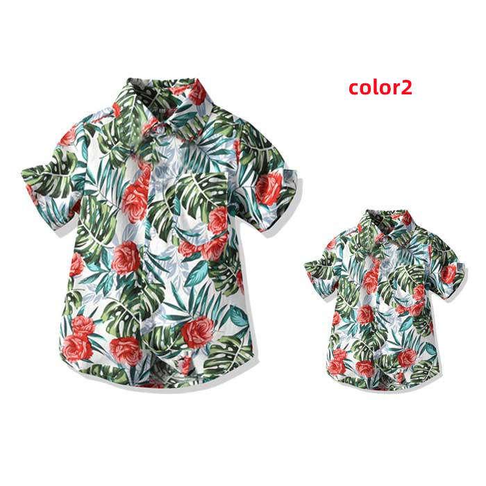 親子お揃い 親子 ペアtシャツ アロハシャツ おそろい 親子tシャツ 親子