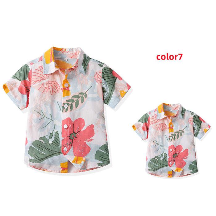 親子お揃い 親子 ペアtシャツ アロハシャツ おそろい 親子tシャツ 親子