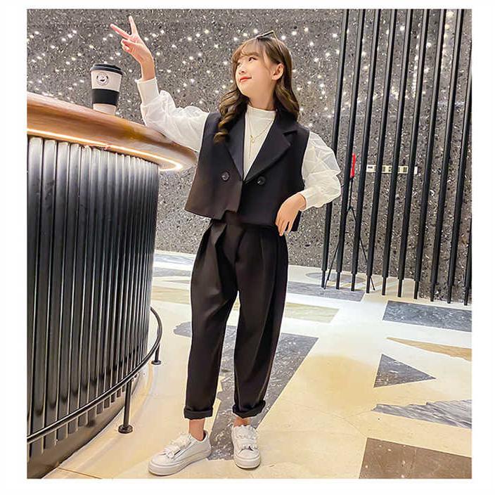 韓国子供服 女の子 スーツ セットアップ ベスト パンツ フォーマル  
