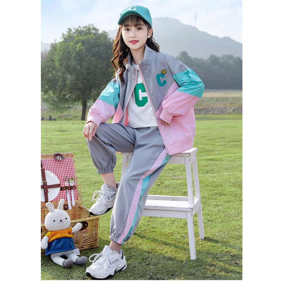 子供服 女の子 ジャージ スウェットセット ジャージ上下 キッズ長袖 秋