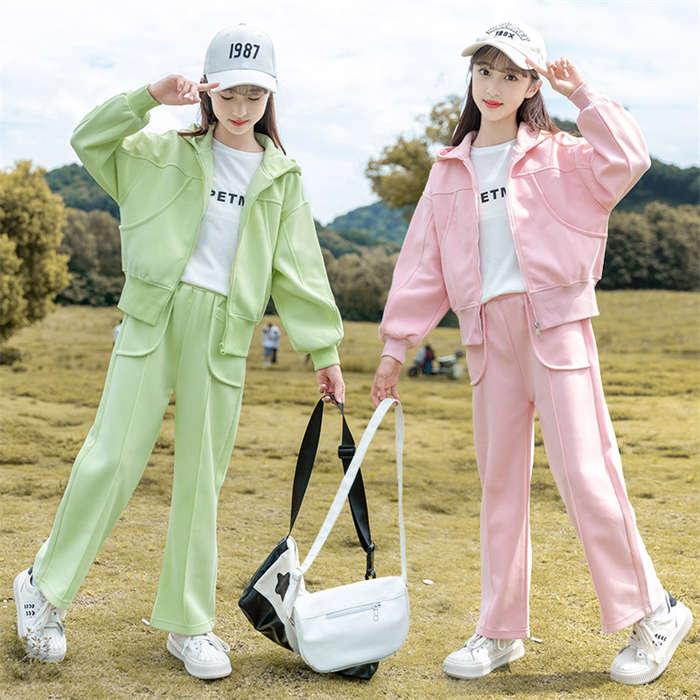 新品 子供服 女の子 スウェット 上下セット  春服 キッズ ジャージ おしゃれ 可愛い 長袖  ガールズ 160cm ジャージ 女の子 スウェットセット キッズジャージ 長袖 韓国風子供服