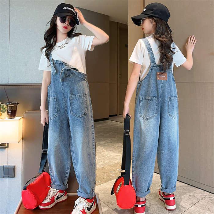 デニム サロペットパンツ 女の子 キッズパンツ デニムパンツ