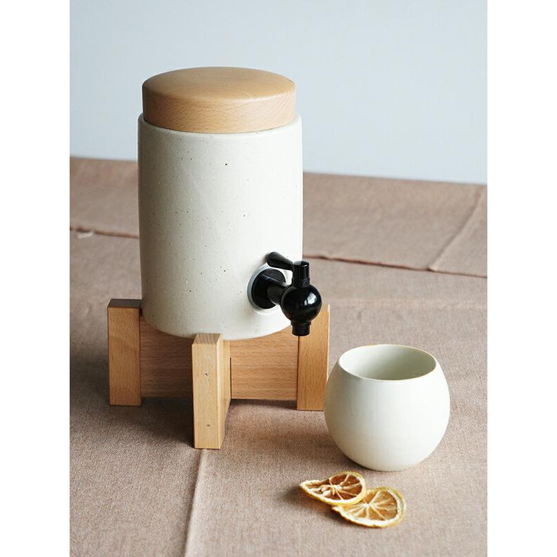 焼酎サーバー 陶器製 木製台付き iサーバー 木製台付