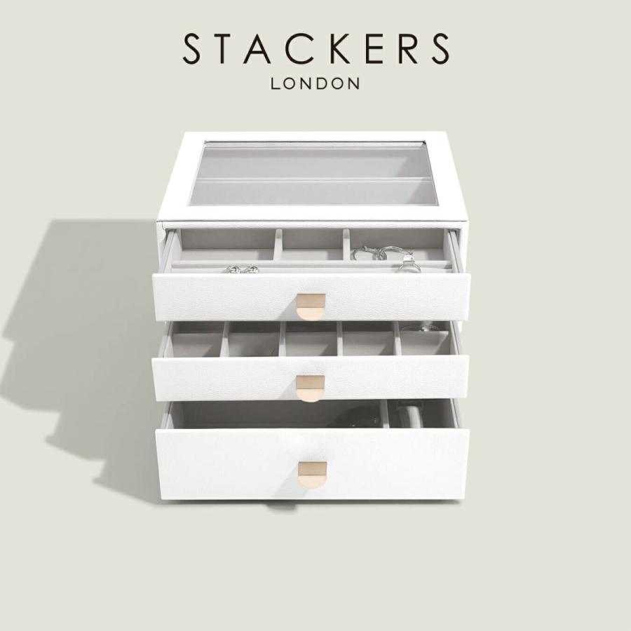 STACKERS - 【日本置き目代わりになる店】【】ドロワージュエリーボックス 選べる3個仕掛ける 白いこと ペブル White Pebble 抽き出し 玻璃 インテリア雑貨-家具、インテリア-アクセサリーケース
