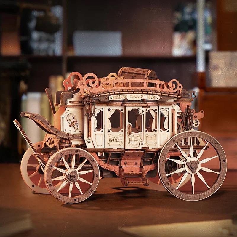 Rolife】駅馬車 Stage Coach 3D 木製パズル DIY ミニチュア模型 立体
