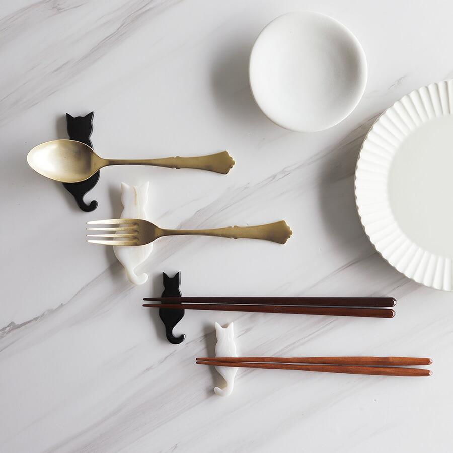 Pearl Collection】親子猫セット 箸置き カトラリーレスト