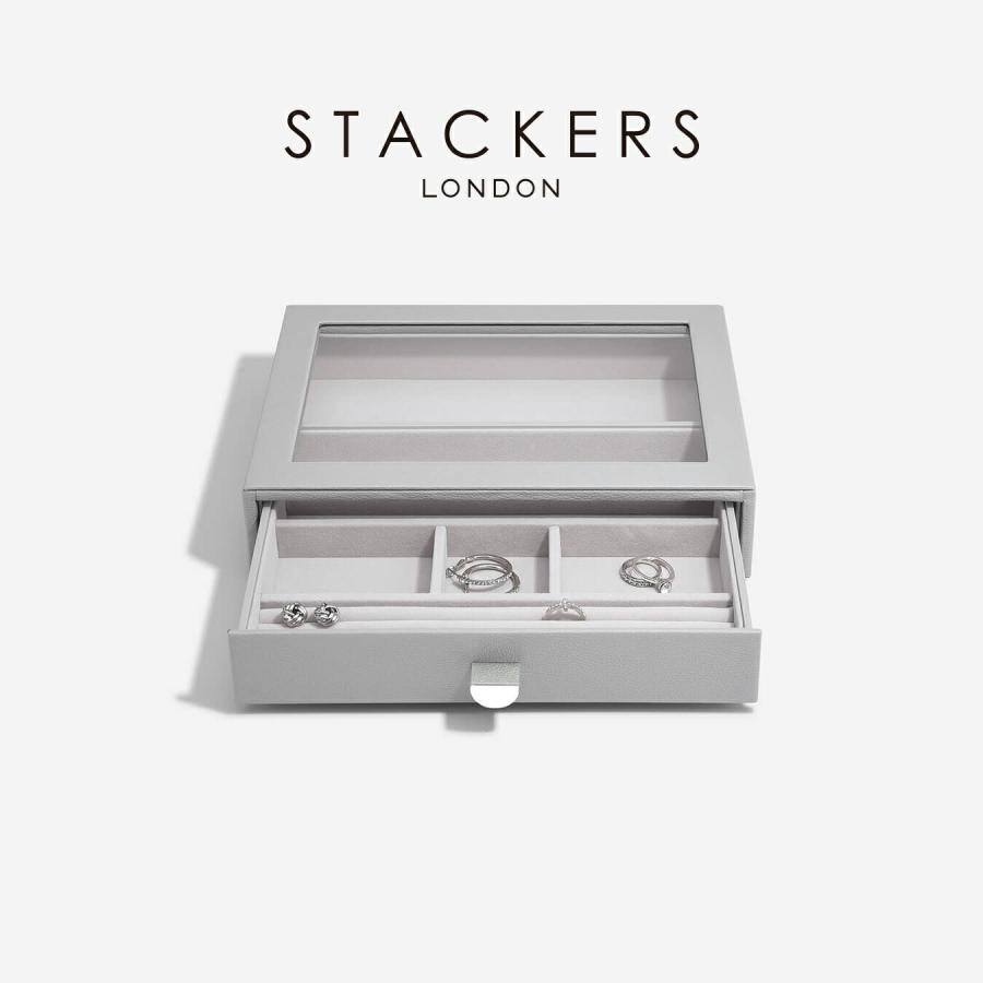 【日本正規代理店】【STACKERS】ドロワージュエリーボックス 選べる3個セット ペブルグレー　Gray 引き出し　ガラス スタッカーズ_1
