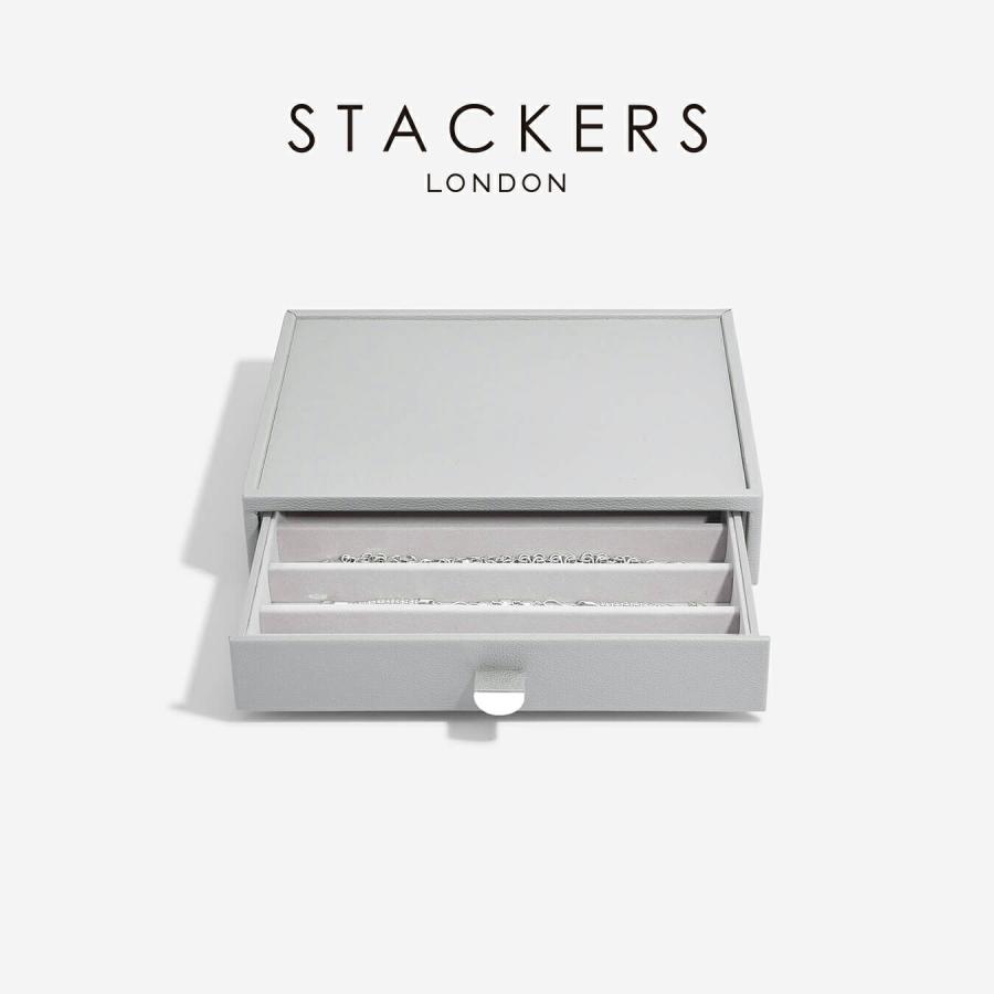 【日本正規代理店】【STACKERS】ドロワージュエリーボックス 選べる3個セット ペブルグレー　Gray 引き出し　ガラス スタッカーズ_3