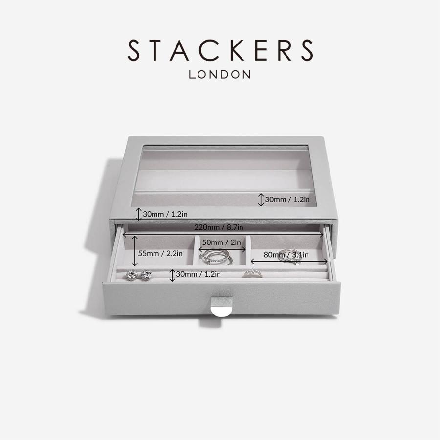 【日本正規代理店】【STACKERS】ドロワージュエリーボックス 選べる3個セット ペブルグレー　Gray 引き出し　ガラス スタッカーズ_6