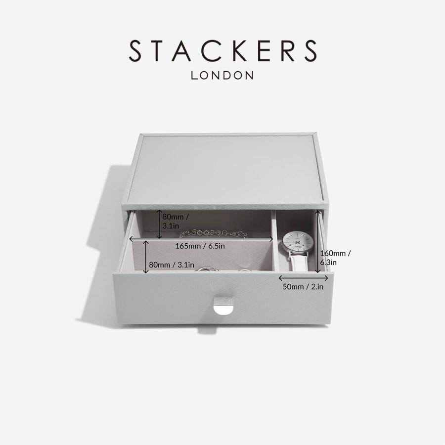 【日本正規代理店】【STACKERS】ドロワージュエリーボックス 選べる3個セット ペブルグレー　Gray 引き出し　ガラス スタッカーズ_9