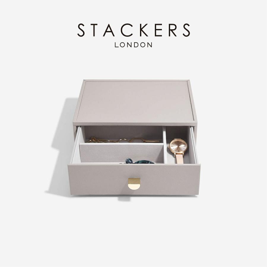 【日本正規代理店】【STACKERS】ドロワージュエリーボックス 選べる3個セット トープ　グレージュ Taupe 引き出し　ガラス スタッカーズ_4